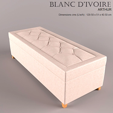 Elegant Ivory Bench: Couch Arthur 3D model image 1 