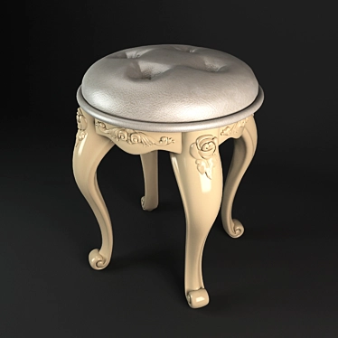 Classic Carved Ottoman 3D model image 1 