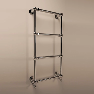 Luxury White Gold Heated Towel Rail 3D model image 1 