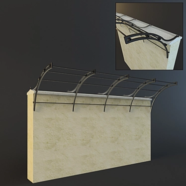 Elegant Iron Fence Decor 3D model image 1 