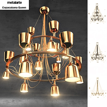 Copacabana Queen Chandelier: Elegant and Grand 3D model image 1 