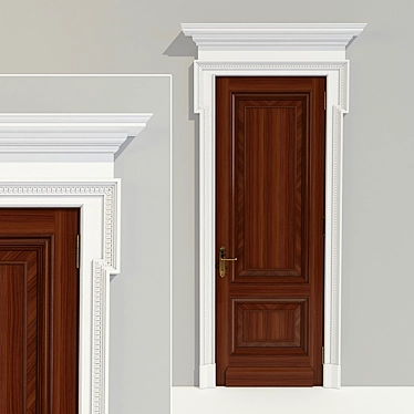 Classic Door with Plaster Trim 3D model image 1 