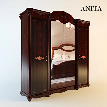 Anita Wardrobe: Stylish Bedroom Furniture 3D model image 1 