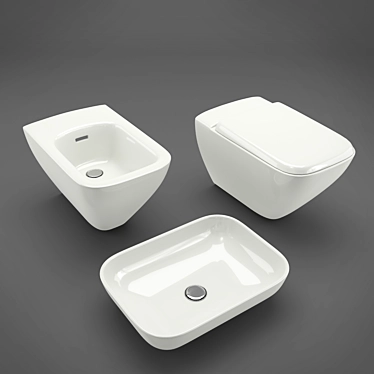 Luxury Bidet Toilet Sink 3D model image 1 