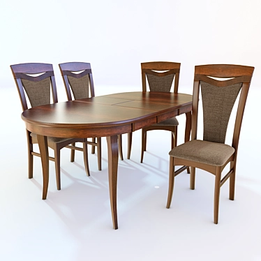 Elegant Sonata Dining Set 3D model image 1 