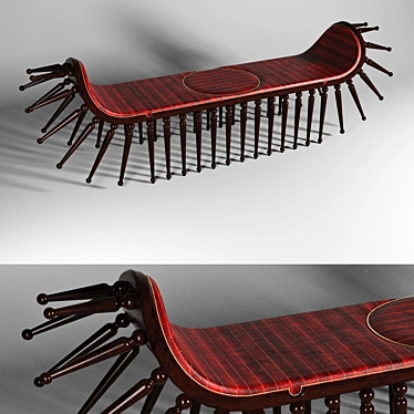 Stylish Shongololo Bench 3D model image 1 