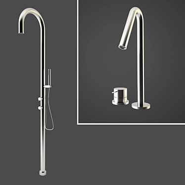 Sleek Jee-O Shower Mixer 3D model image 1 