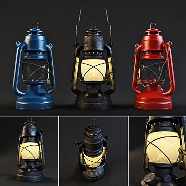 Expedition Oil Lamp 3D model image 1 