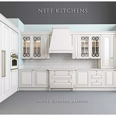 Elegant Dancing Maidens Kitchen by Neff 3D model image 1 