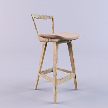 Retro Chic Stool 3D model image 1 