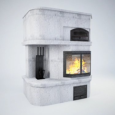 Tulikivi Fireplace: Exquisite Warmth 3D model image 1 