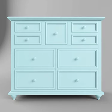 Luxury Haven Dressing Chest with 9 Drawers 3D model image 1 