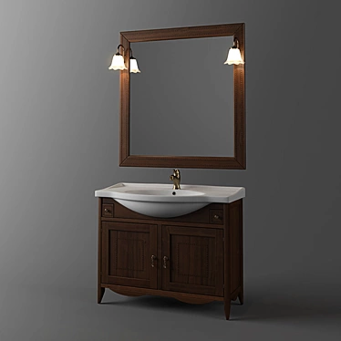 Elegant Bathroom Furniture Set 3D model image 1 
