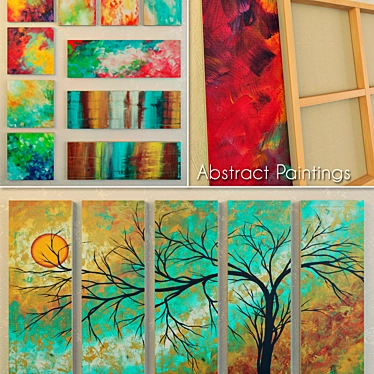 Vibrant Abstract Artwork by Megan Duncanson 3D model image 1 