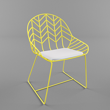 Sculpted Steel Wire Chair 3D model image 1 