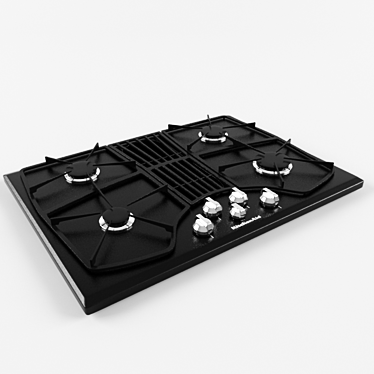 Premium Kitchenaid KGCD807XBL Gas Cooktop 3D model image 1 