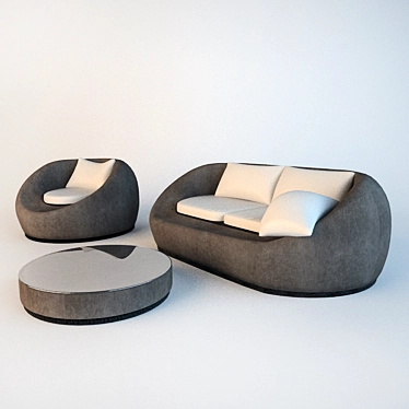 Elegant Bliss: Paola Lenti Sofa & Armchair 3D model image 1 