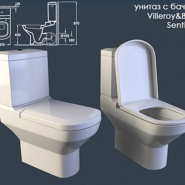 Villeroy&Boch Sentique Toilet: Compact and Stylish 3D model image 1 