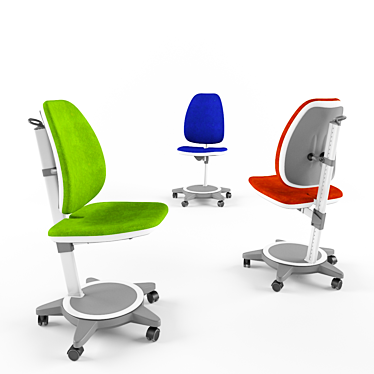 Moll Children Chair: Colorful and Adjustable 3D model image 1 