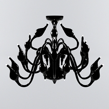 Elegant Cigno Collo Chandelier 3D model image 1 