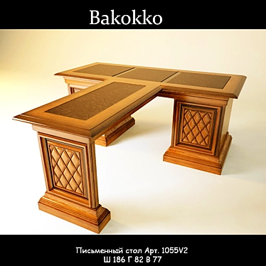 Elegant Bakokko Writing Desk 3D model image 1 