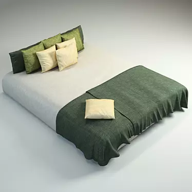 Luxury Dreamy Satin Bed Linen 3D model image 1 