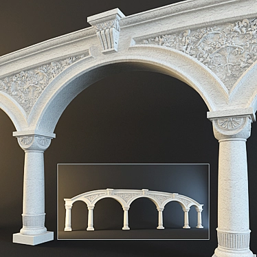 Elegant Colonnade Structure 3D model image 1 