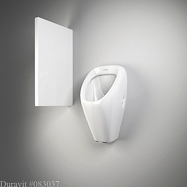 Durable Urinal with Partition 3D model image 1 