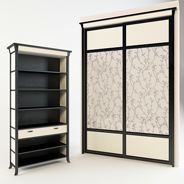 Baker Built-In Wardrobe & Shelves 3D model image 1 