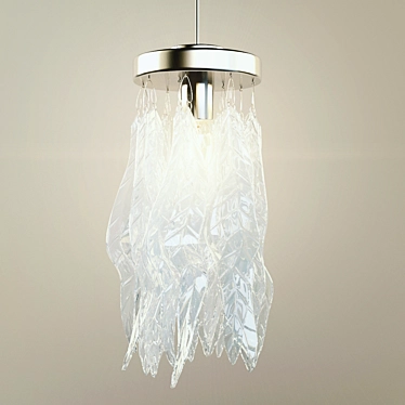 Elegant Glass Feather Pendant Lamp 3D model image 1 