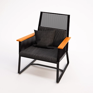 Luxe Outdoor Lounge Chair 3D model image 1 