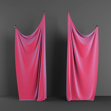 Velvet Curtains 3D model image 1 