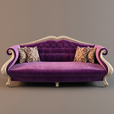 Classic Three-Seat Sofa - Timeless Comfort 3D model image 1 