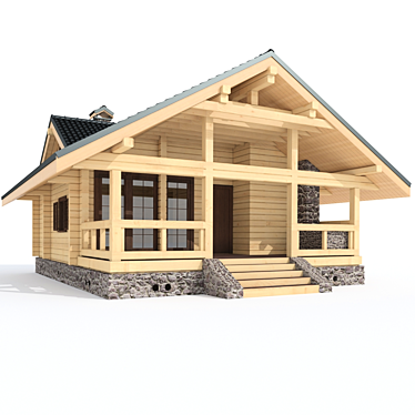 Natural Wood Sauna 3D model image 1 