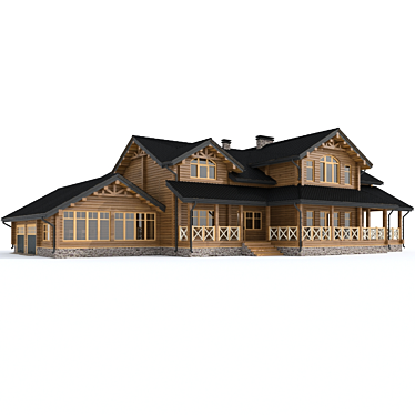 Cozy Log Home Retreat 3D model image 1 