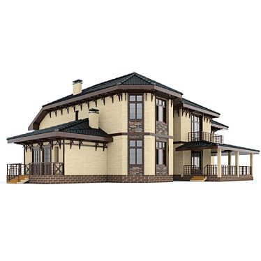 Stone Mansion 3D model image 1 
