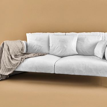 Cosy Velvet Sofa - Modern, Stylish 3D model image 1 