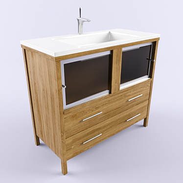 Elegant Washbasin with Mixer 3D model image 1 