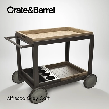 Sleek Grey Alfesco Cart 3D model image 1 