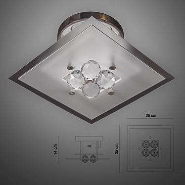 Globo 48526 Ceiling Lamp - Chrome & Glass 3D model image 1 