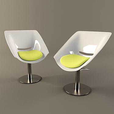 Sleek White Plastic Chair 3D model image 1 