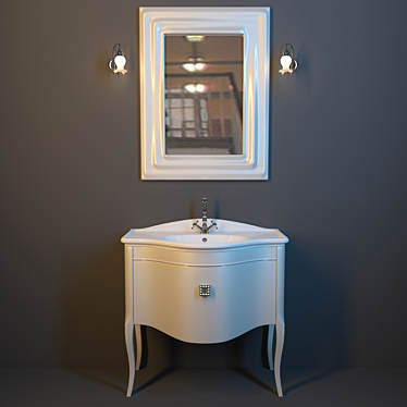 Classic Nicole Vanity Set 3D model image 1 