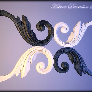 Elegant Corner Fretwork 3D model image 1 