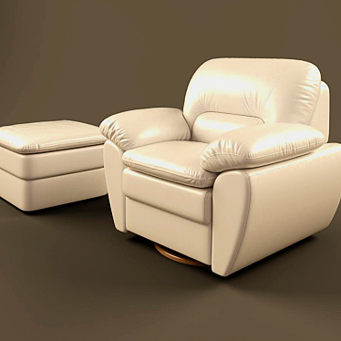 Mobel & Zeit Chair + Ottoman Set 3D model image 1 