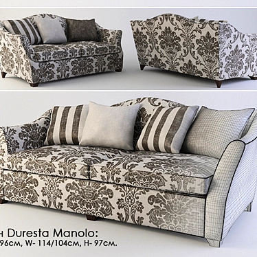 Elegant Duresta Manolo Sofa 3D model image 1 