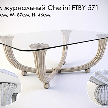 Chelini FTBY 571 Coffee Table 3D model image 1 