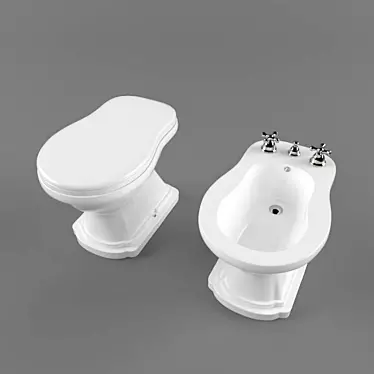 Elegant Bathroom Set 3D model image 1 