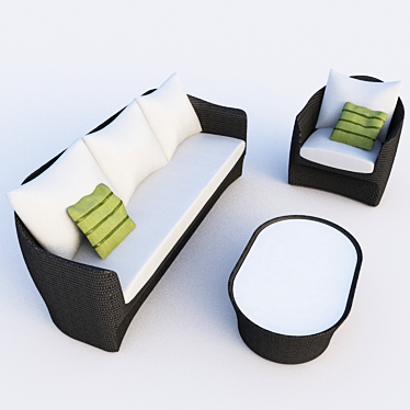 Outdoor Sofa: Comfort in the Open 3D model image 1 