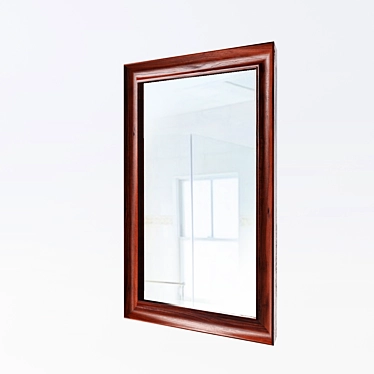 Wooden Framed Bathroom Mirror 3D model image 1 
