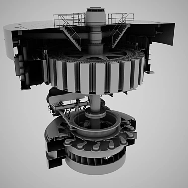 Hydro Power Turbine 3D model image 1 